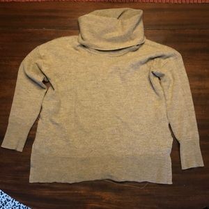 Adrienne Vittadini Cowl Neck Merino Wool Brown Sweater